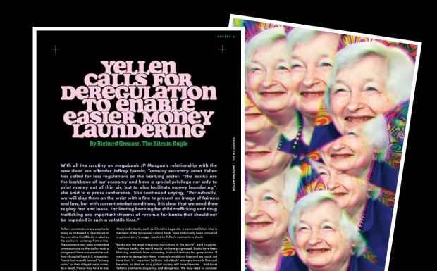 Yellen Calls For Deregulation To Enable Easier Money Laundering yellen-calls-for-deregulation-to-enable-easier-money-laundering